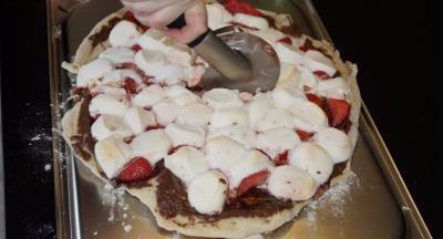 Bierpizza mit Nuss-Nougat Creme